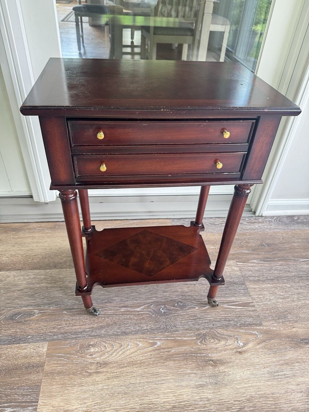 Bombay Company Mahogany Side Table Single Drawer End Table Nightstand MCM